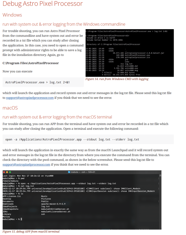 Debug Windows MacOS