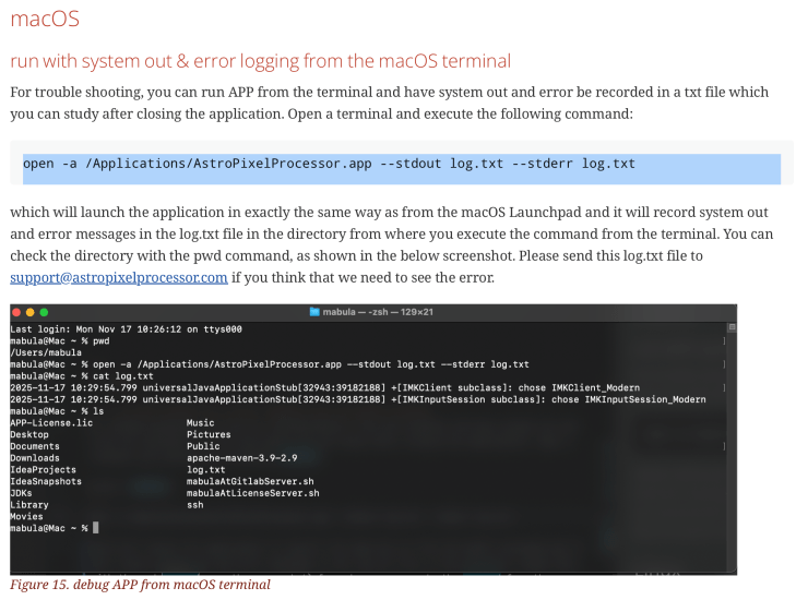 macOS debug macOS debug
