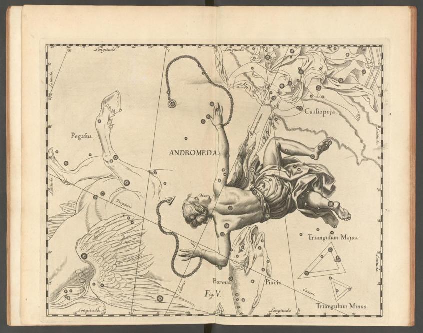 A princesa Andrómeda acorrentada.