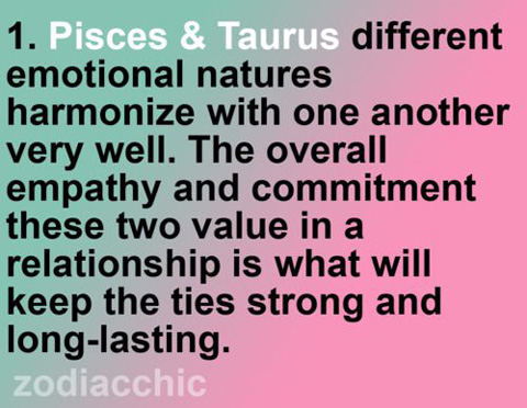 Aries: Libra, Pisces, Aquarius Taurus
