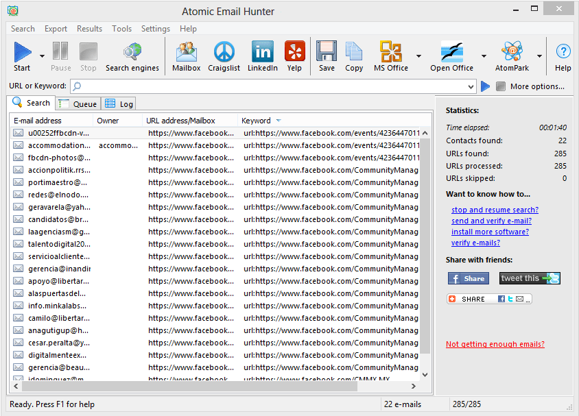 Facebook Email Extractor