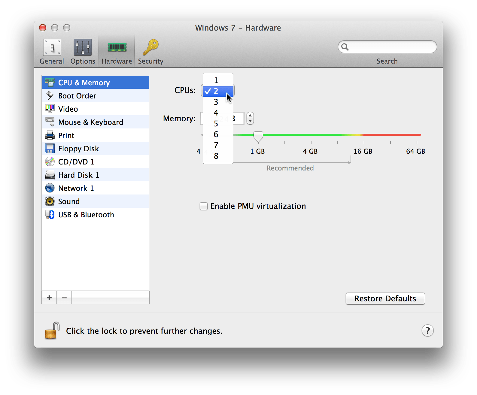 Hardware Configuration Dialog - @Peaz 2.0