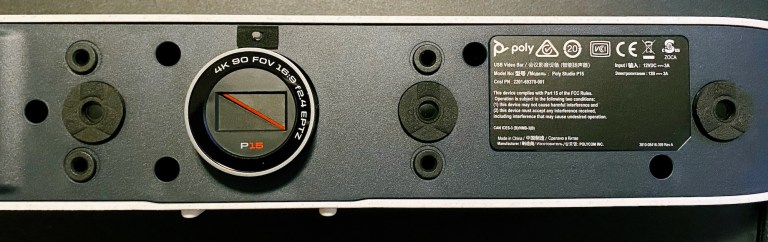 A 3 microphone array used in the Poly Studio P15 video bar