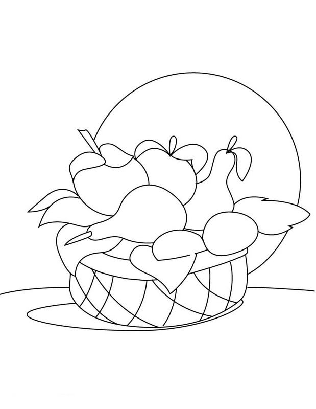 Ausmalbild Obstkorb Kostenlos Ausdrucken