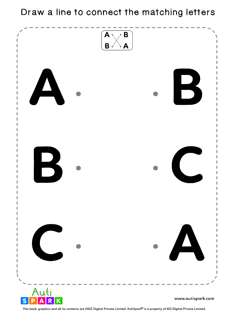 Uppercase alphabet matching worksheets by - autispark