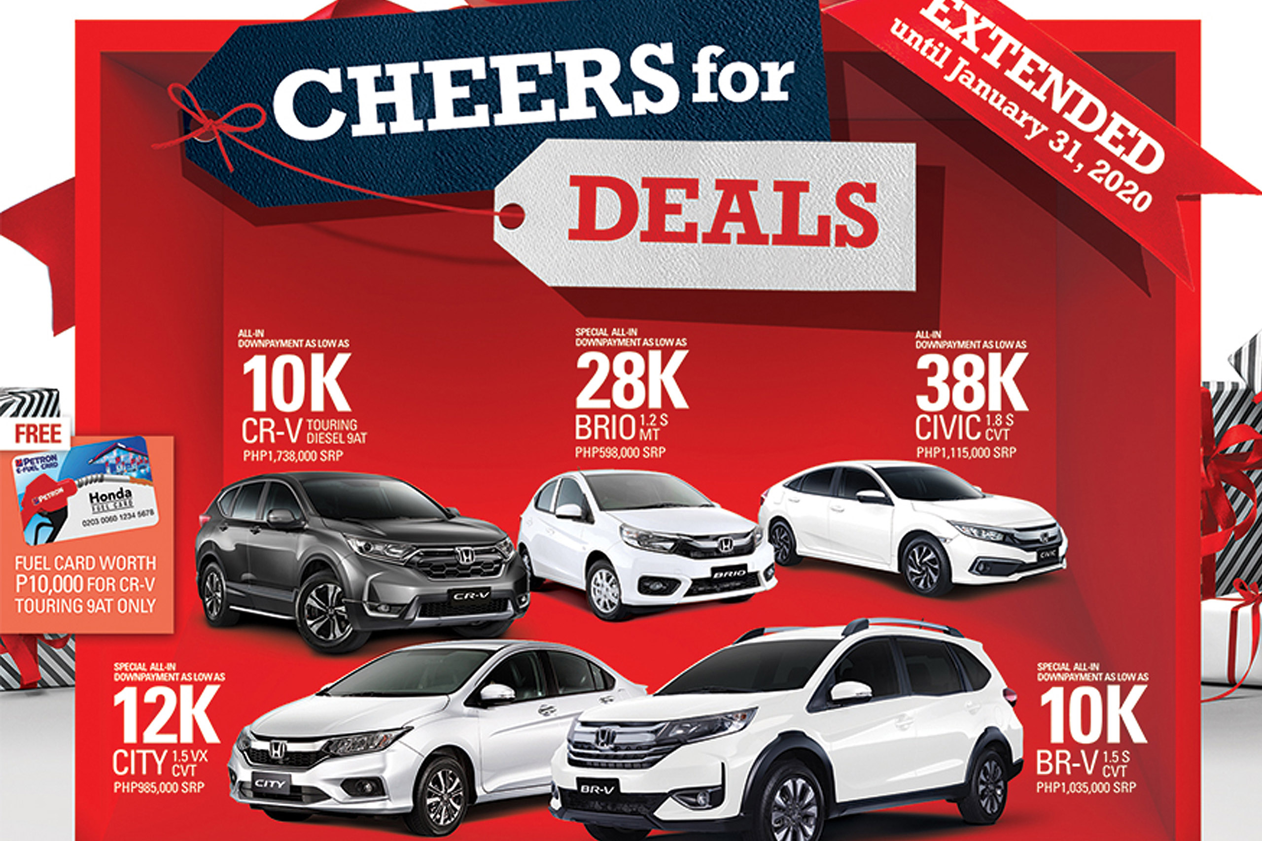 Honda extends cheers for deals promo until end of january 2020