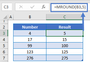Anda dapat menggunakan fungsi mround seperti ini. Excel Mround Function Round To Specified Multiple