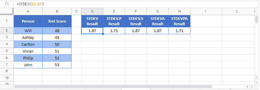 Standard Deviation - Excel and Google Sheets - Automate Excel