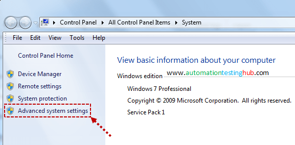Advanced System Settings