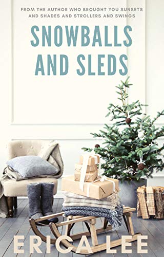 book cover for lesbian romance novel Snowballs and Sleds depicting a small wooden sled with presents on the top