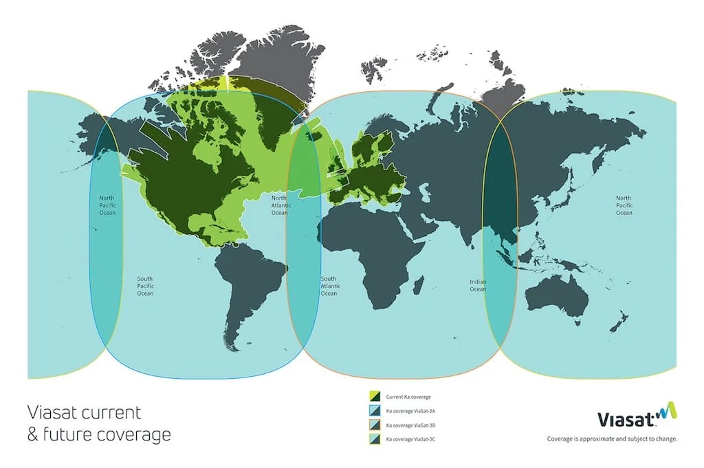 Viasat Removes Ka Band Business Jet Speed Limits Viasat Ka Band Coverage Map 