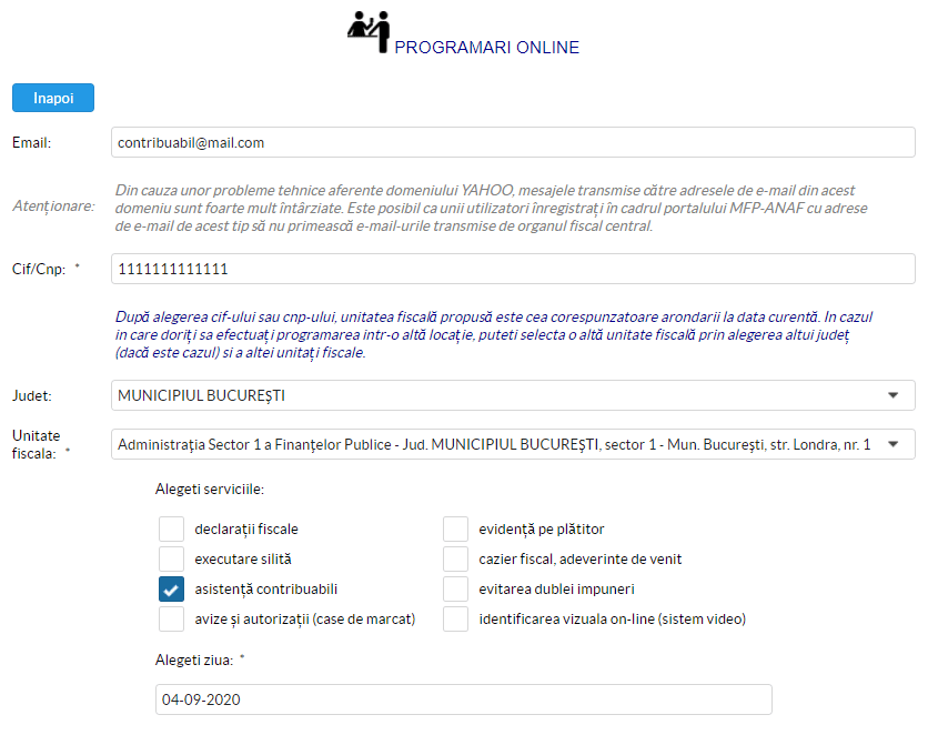 Adeverințele de venit se vor transmite în format electronic instituțiilor din subordinea ministerului muncii, a anunțat ministrul interimar . ProgramÄrile Online Anaf Disponibile De Acum In ToatÄ Èara Cum Aranjezi O Intalnire Cu Un Inspector Sau Pentru Validarea Contului In Spv