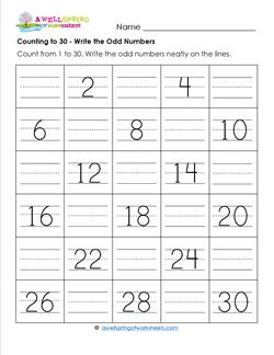 counting to 30 write the odd numbers a wellspring