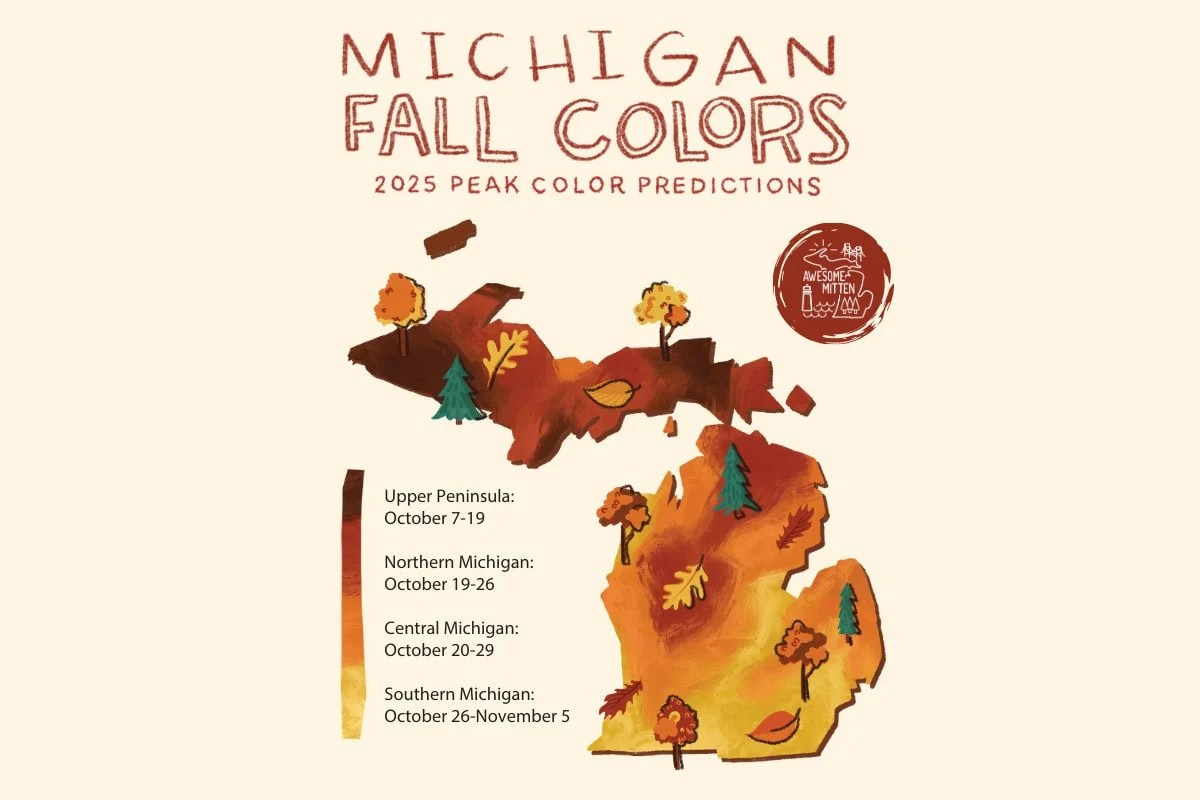Mapa De Colores Del Oto O De Michigan 2017 Fall Color Map 