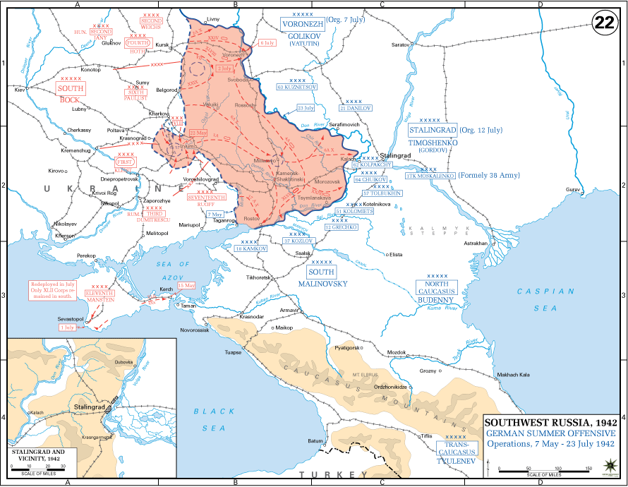 Battle Of Stalingrad Map Locator Military Positions