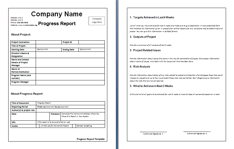 Weekly Report Template Free Printable Word Templates