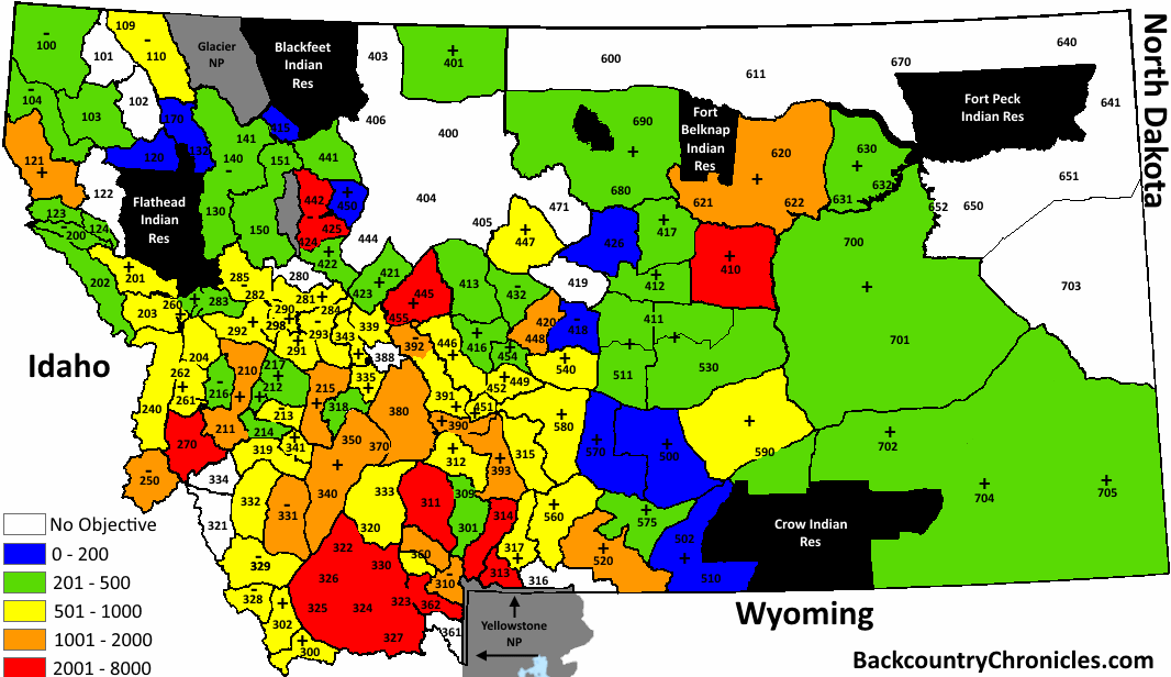 Non Residents Can Hunt Elk In Montana In 2019 Montana Elk Population Objective Map 