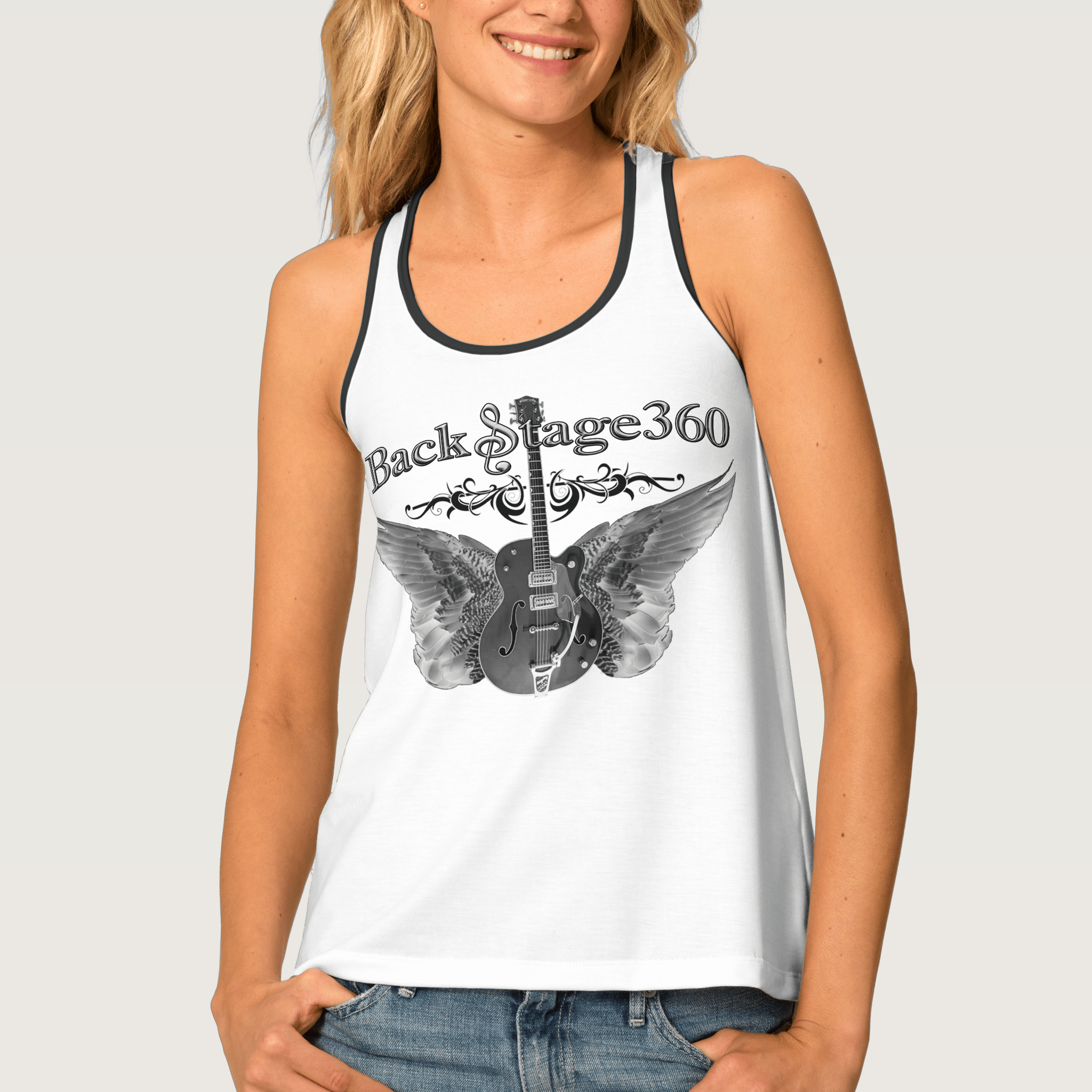 printed racerback tank tops