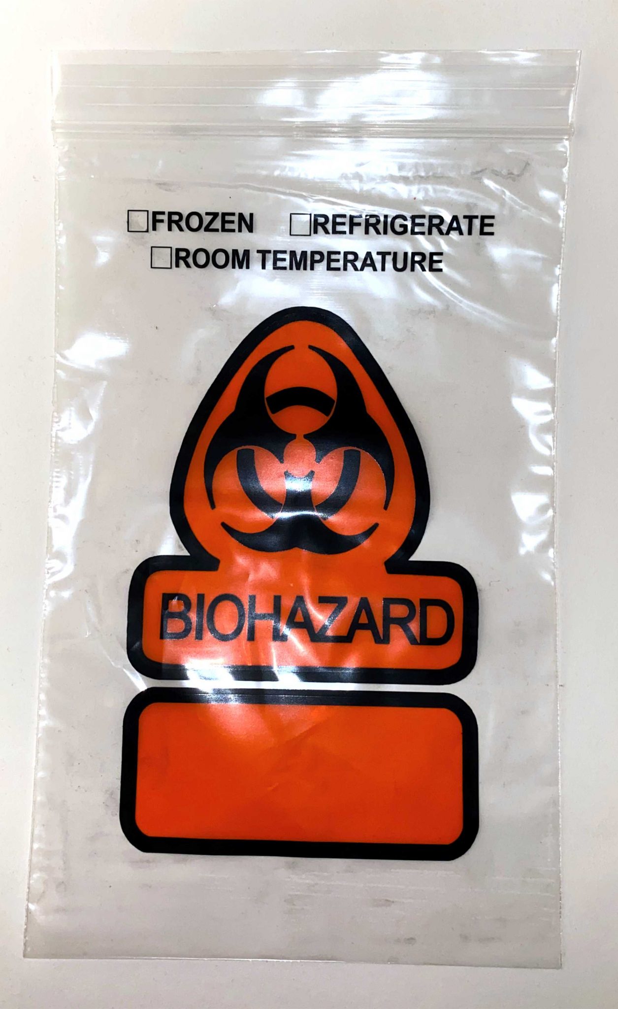 2 Wall Biohazard Reclosable Zip Lock Bag 6