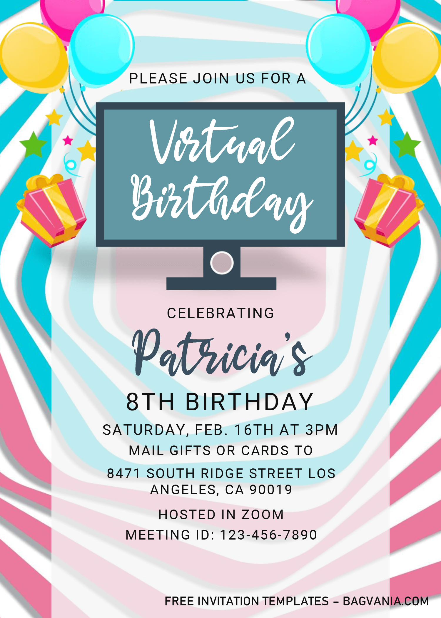 Virtual Party Invitation Templates Editable With Microsoft Word Free Printable Birthday Invitation Templates Bagvania