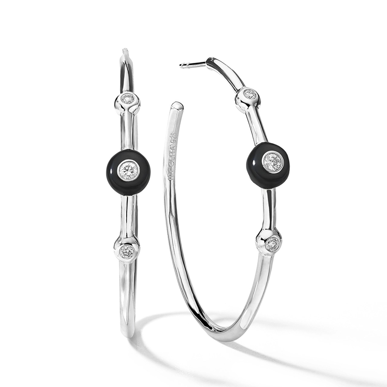 Ippolita Carnevale Stardust Three Stone Diamond and Black Ceramic