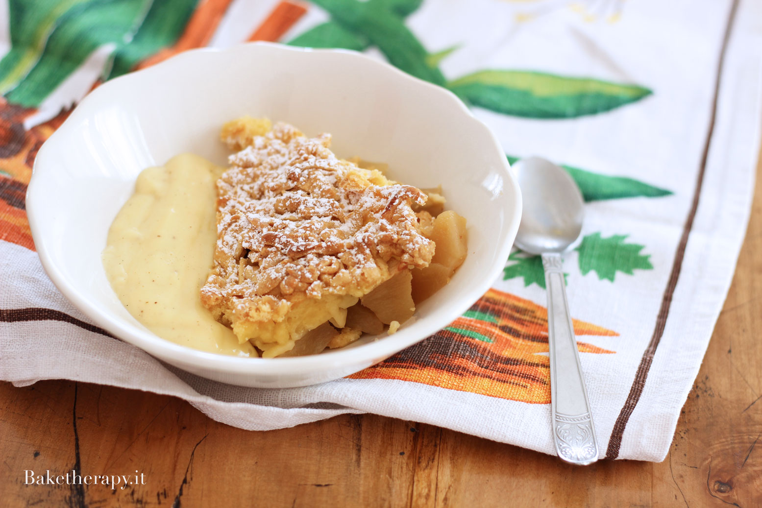 Crumble di mele con frolla all'olio extravergine