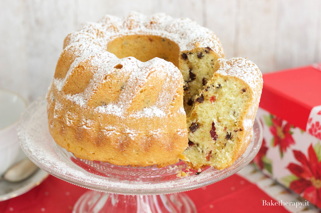 Ciambella senza burro con cioccolato e cranberry