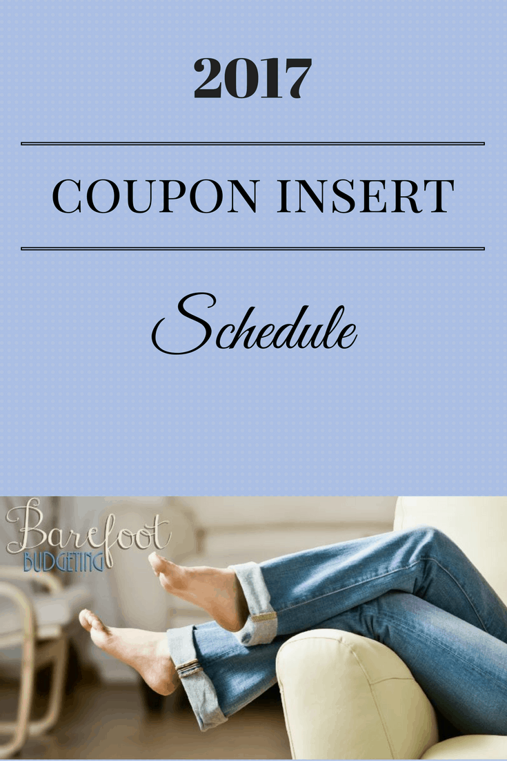 2017 Coupon Insert Schedule Barefoot Budgeting