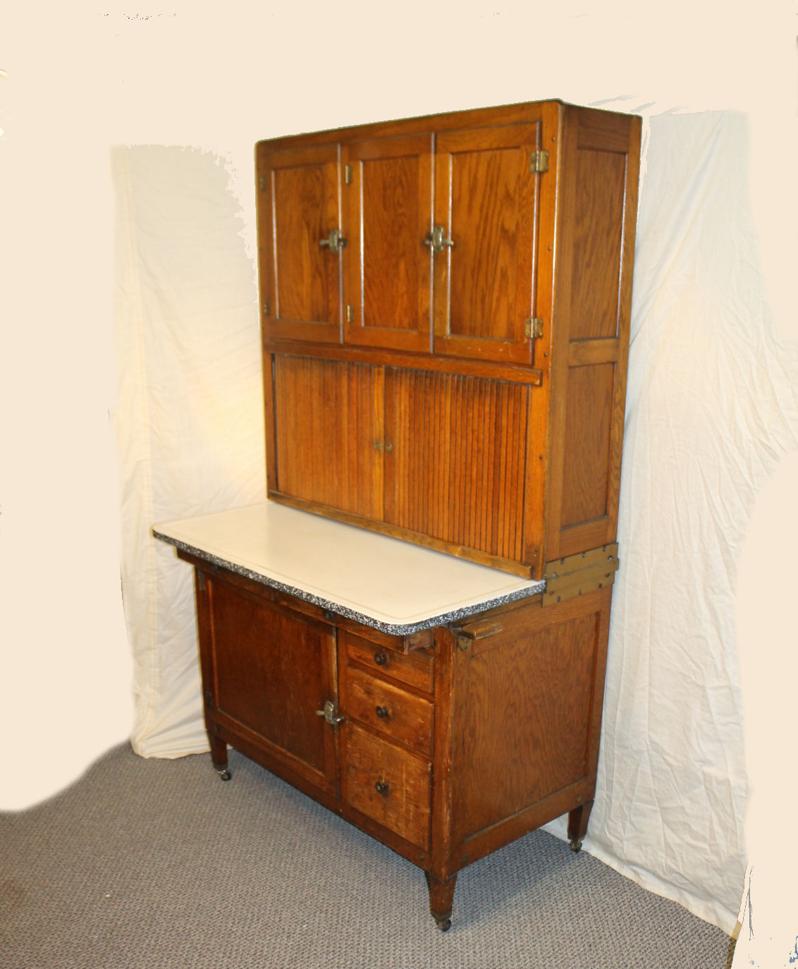 UHURU FURNITURE & COLLECTIBLES: SOLD - Oak Hoosier Cabinet ...