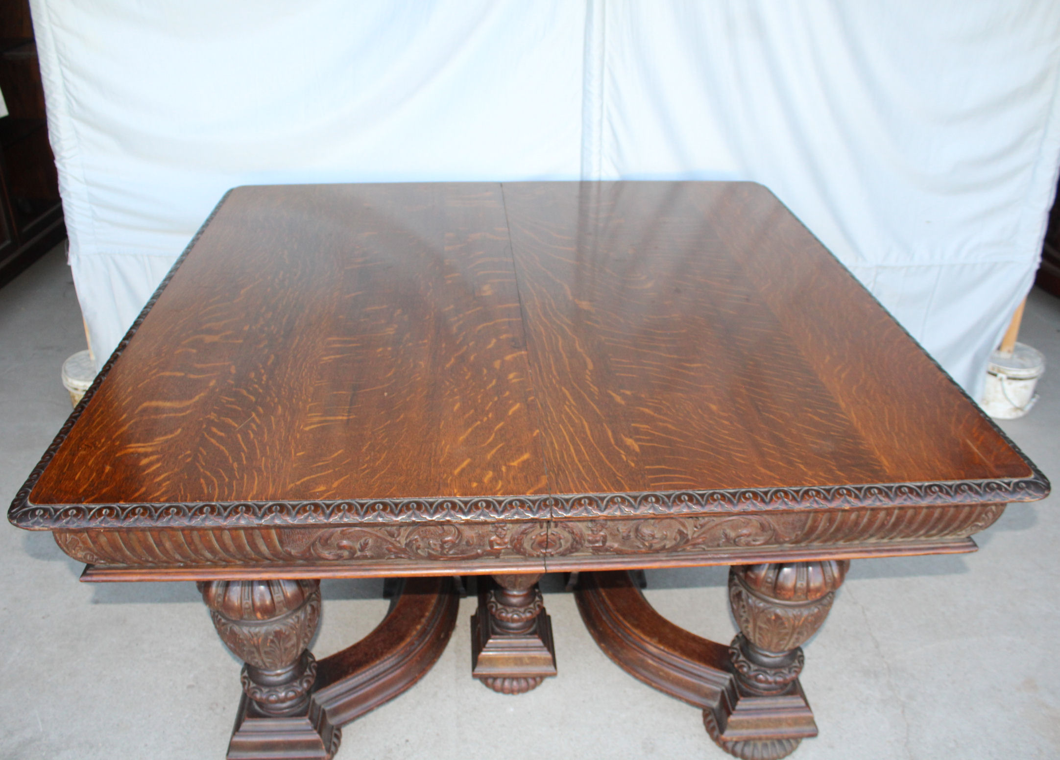 With several sets, cushions e. Bargain John's Antiques | Antique Victorian Square Oak