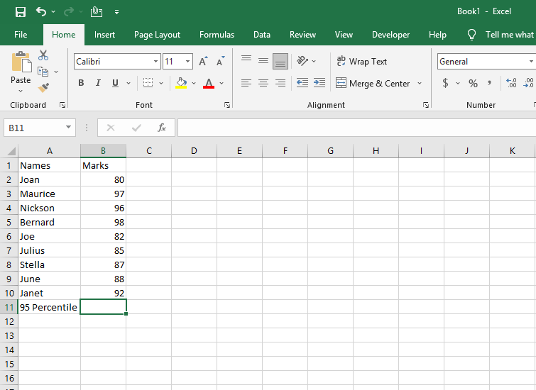 How to calculate the 95 percentile | Basic Excel Tutorial