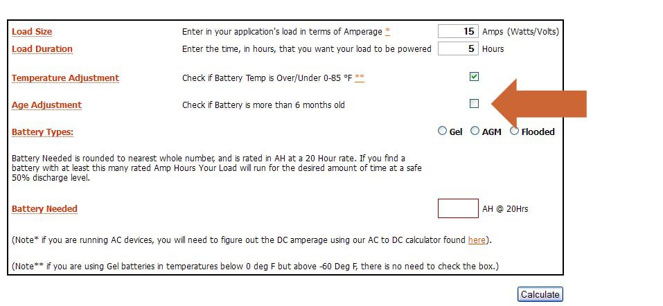 sizing a 12 volt battery to a load - battery calculator on car battery amps per hour