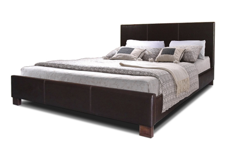 Baxton Studio Pless Dark Brown Modern Bed Queen Size Affordable Modern Design Baxton Studio