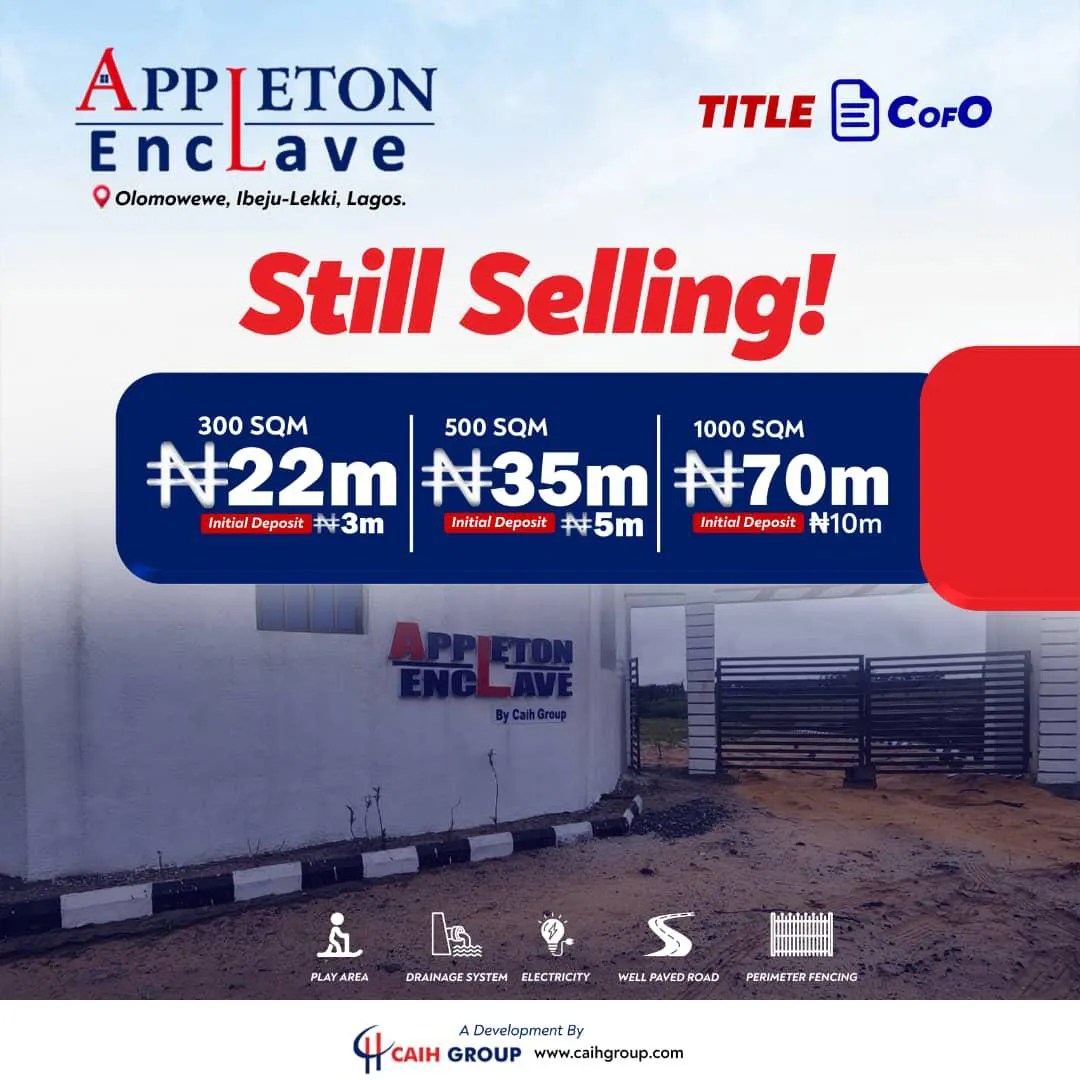 Looking for high-return real estate investment in Lagos? Appleton Enclave offers premium residential and commercial plots within the booming Lekki Free Trade Zone, Ibeju Lekki
