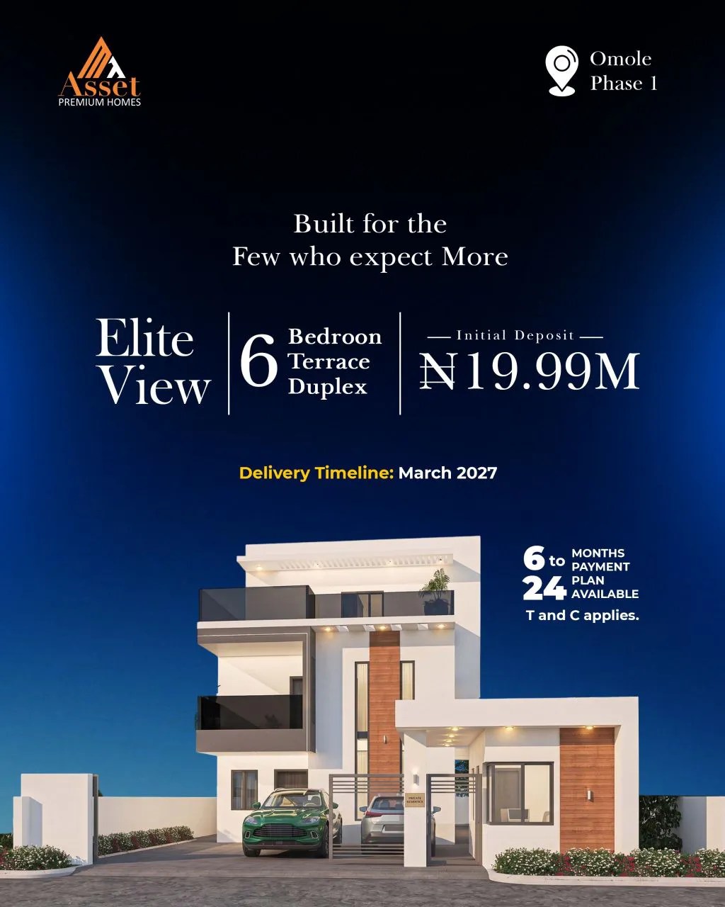 Buy luxury 5-bedroom duplexes at Elite View in Omole Phase 1. Features verified C of O, ₦680m promo price & ₦19.99m deposit. Contact us today!