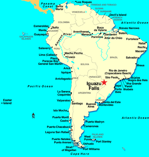 Iguazu Falls Facts Information Beautiful World Travel Guide Map.