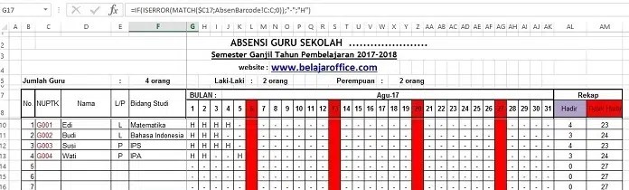 Aplikasi absensi guru pada sekolah berbasis android dengan keamanan qr . Membuat Absensi Barcode Sederhana Excel Otomatis Belajar Office