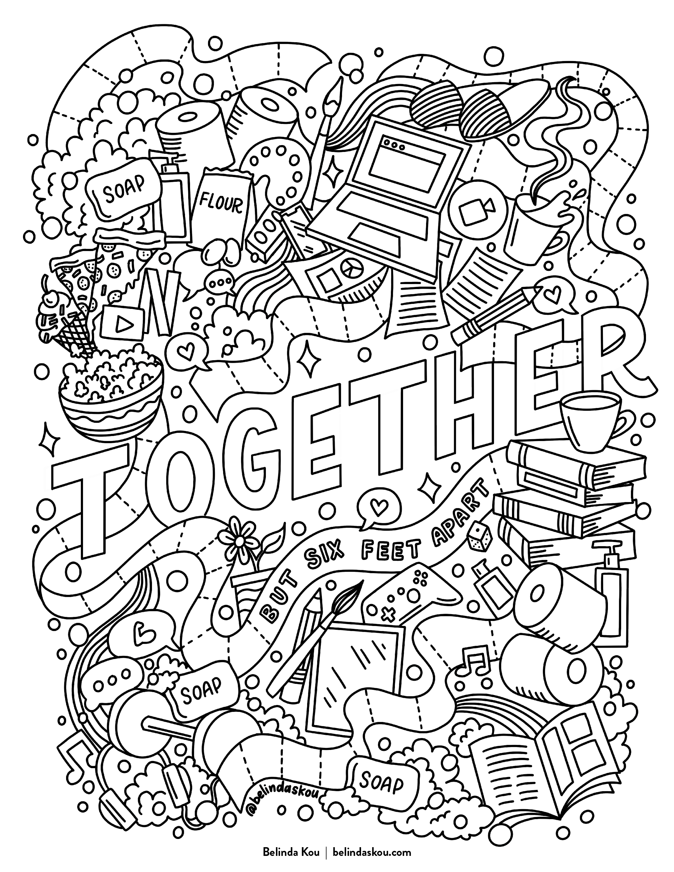 Discover and download free coloring pages png images on pngitem. Free Social Distancing Coloring Page Belinda Lettering Artist And Illustrator Chicago