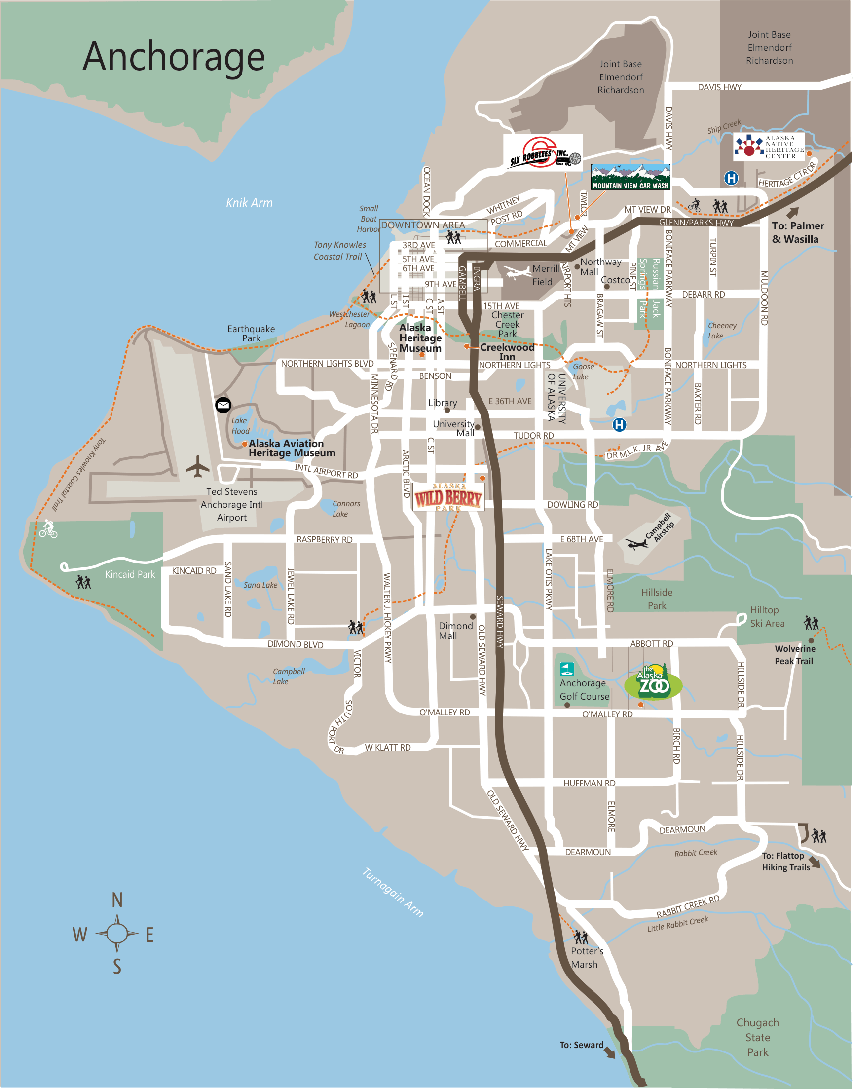 Alaska Maps Of Cities Towns And Highways Anchorage Map 