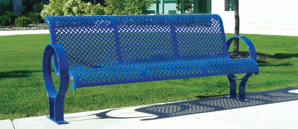 Central park isn't the only great park in town. Omega Patterned Steel Bench | Metal | Park Benches
