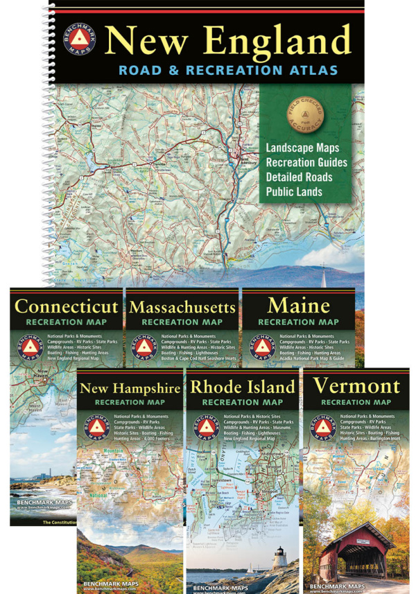 New England Atlas Map Bundle Recreation Atlases Maps Of The.