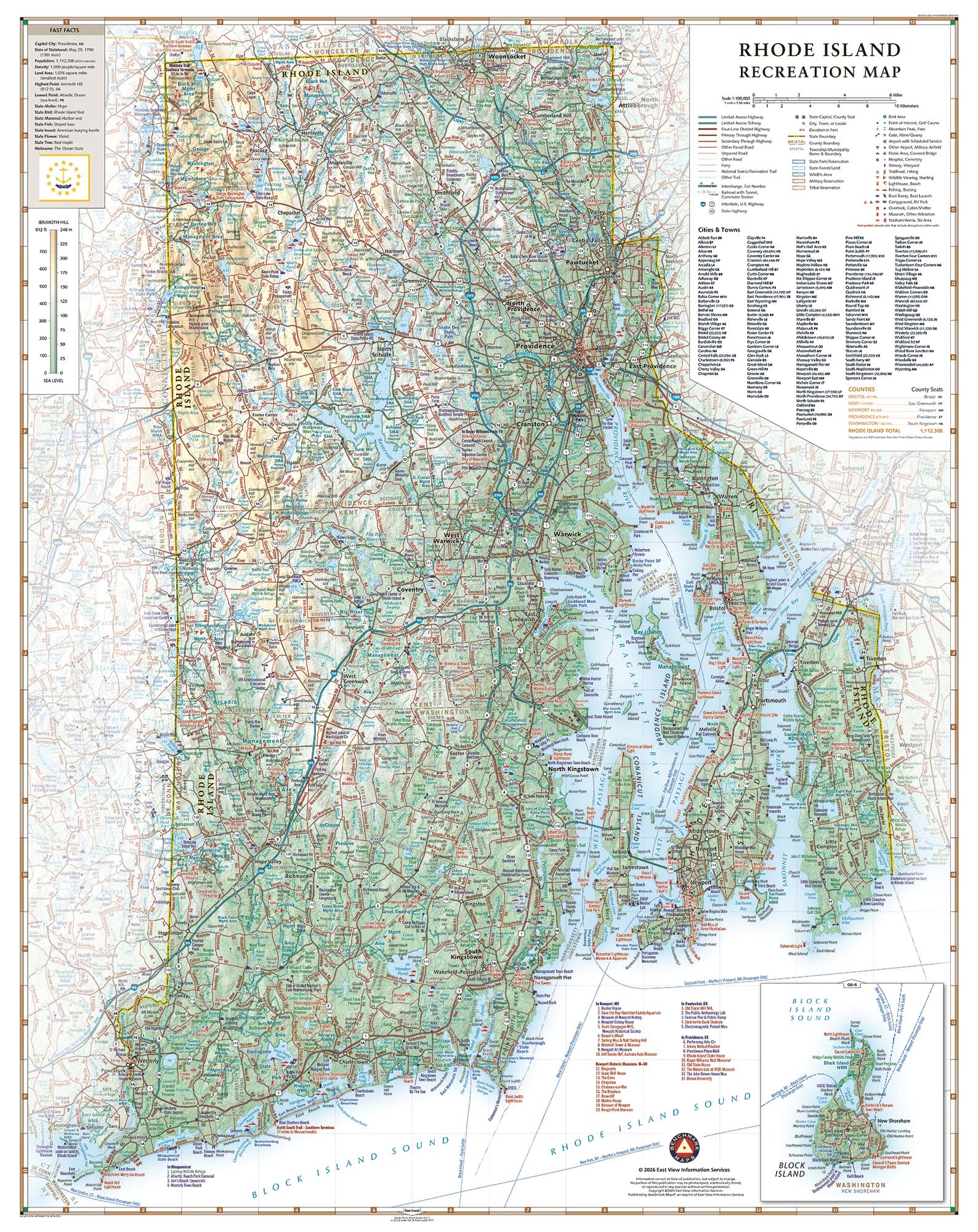Rhode Island Recreation Wall Map Recreation Atlases Maps Of The RI Wall Map Web 