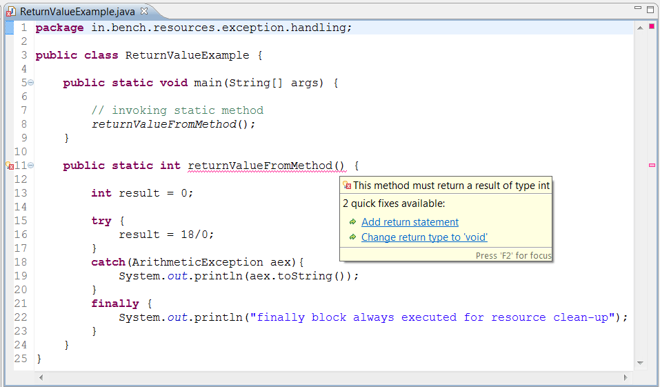 Java - Returning value from method having try-catch-finally blocks ...