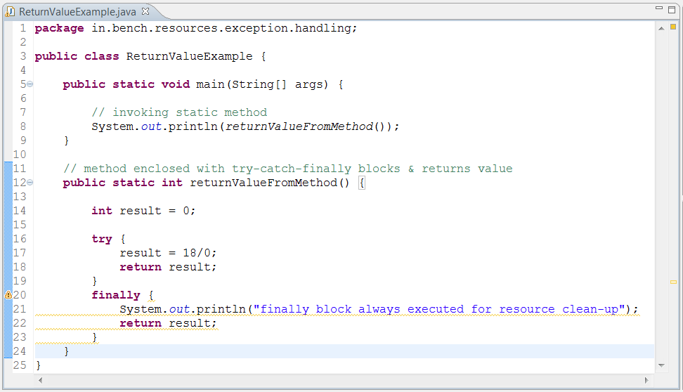 Java - Returning value from method having try-catch-finally blocks ...