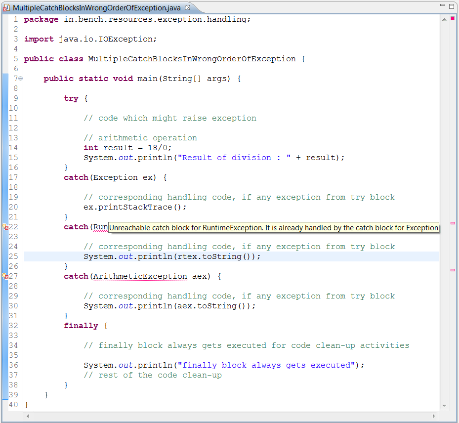 Java - try with multiple catch-block - BenchResources.Net