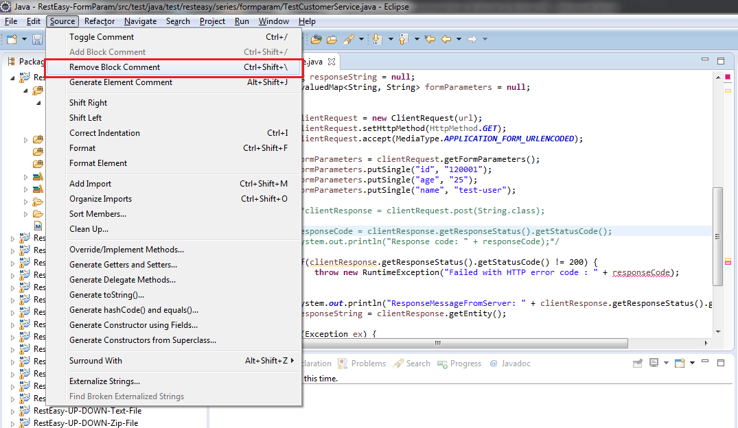 Eclipse IDE How to comment and line & block