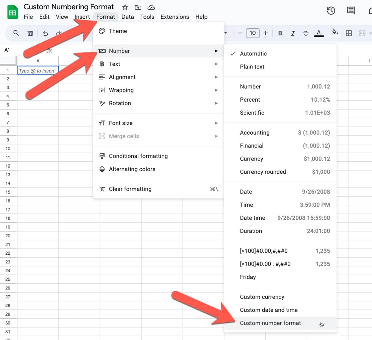 A complete guide to the google sheets custom number format