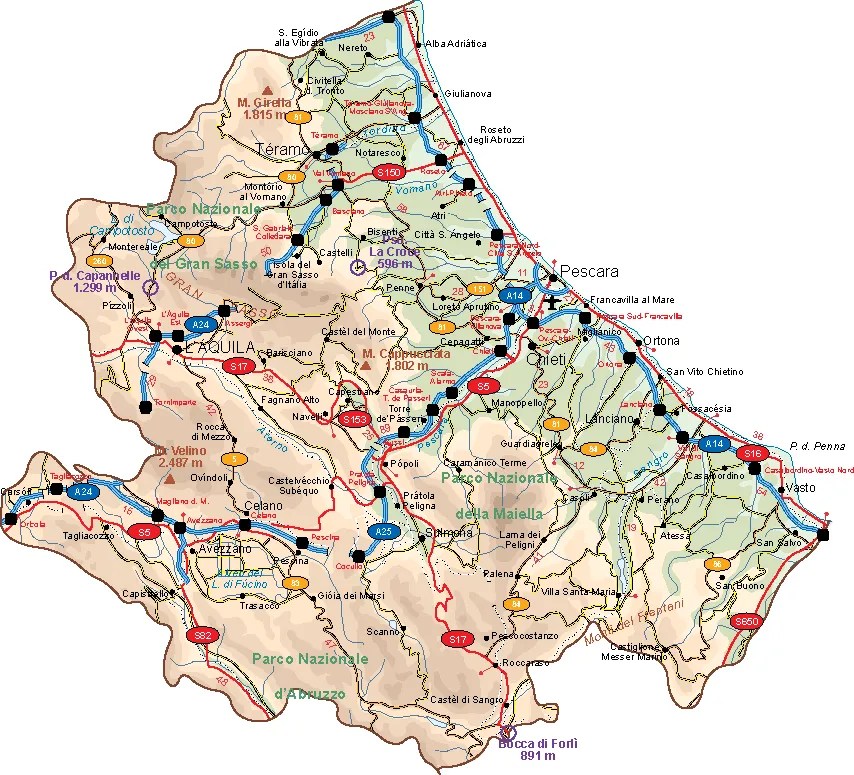 Abruzzo Vector Map Vector Maps Abruzzo Vector Map 