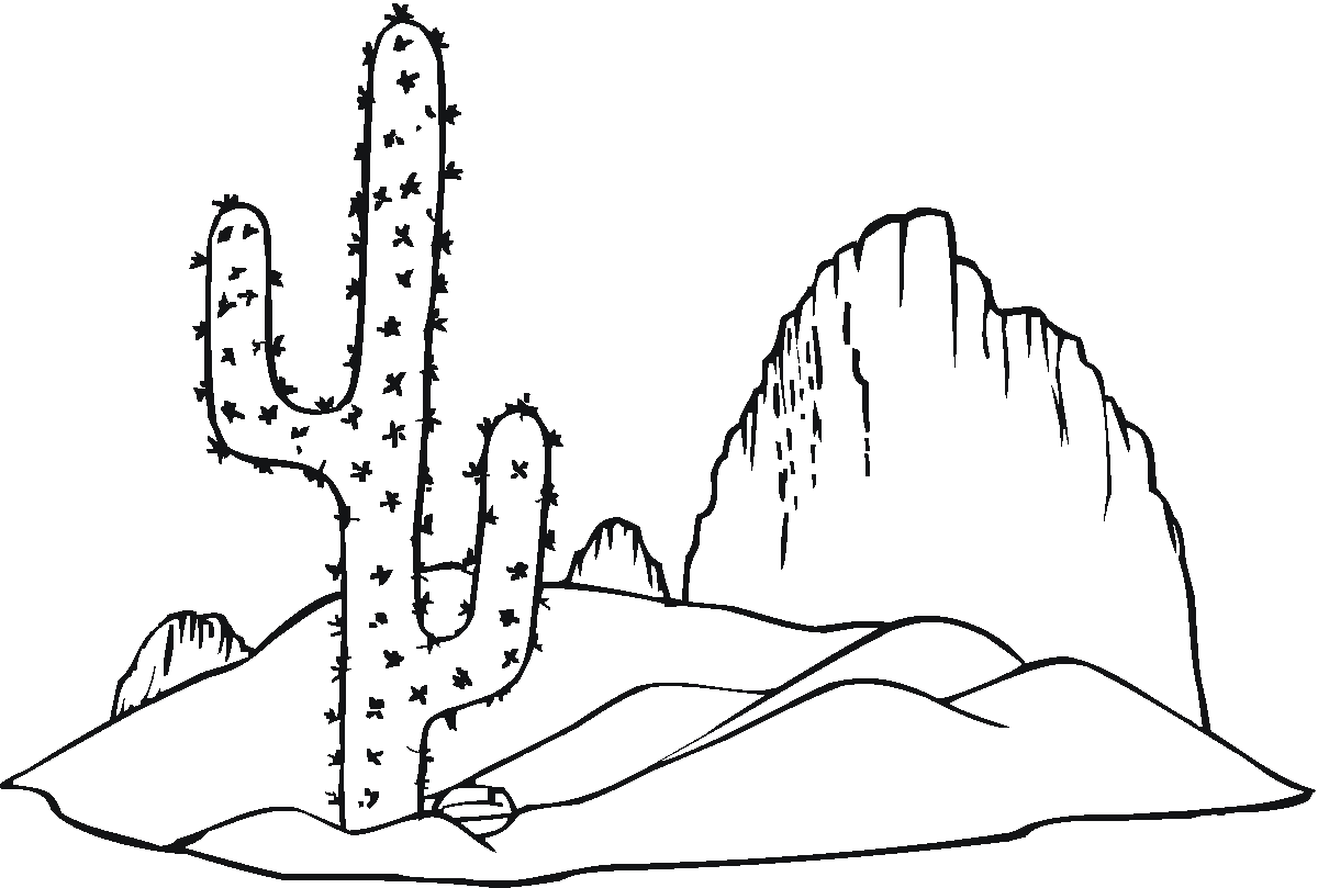 Free printable cactus coloring pages for kids