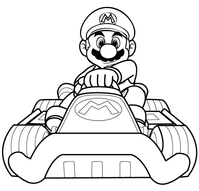 Mario kart coloring pages